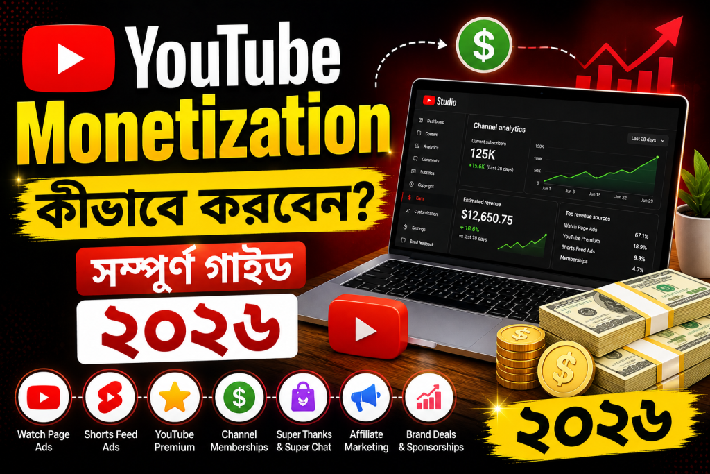 YouTube Monetization কীভাবে করবেন? সম্পূর্ণ গাইড